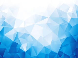 Minimalistic Blue Geometric Background with Low-Poly Polygonal Shapes in Light Blue and White Colors for Internet Product and Service Presentations