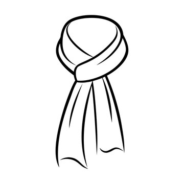 recommend clip art: Black silhouette girl scarf muffler cloth icon and vector illustration