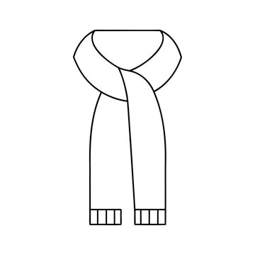 recommend clip art: Black silhouette girl scarf muffler cloth icon and vector illustration