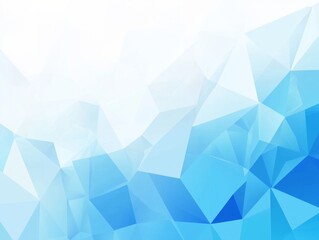 Naklejka premium Minimalistic Blue Geometric Background with Low-Poly Polygonal Shapes in Light Blue and White Colors for Internet Product and Service Presentations