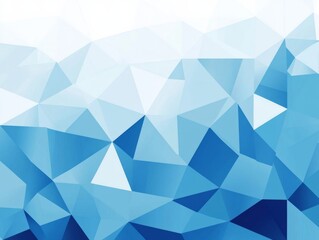 Obraz premium Minimalistic Blue Geometric Background with Low-Poly Polygonal Shapes in Light Blue and White Colors for Internet Product and Service Presentations
