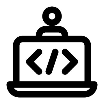 recommend clip art: programmer, coder, computer, engineer, programming, coding outline icon