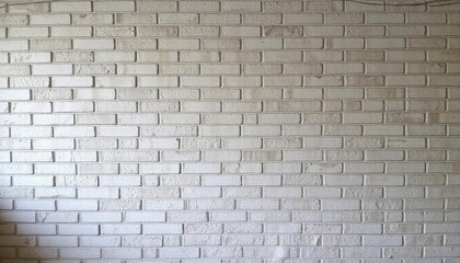 Abstract weathered high resolution texture old stucco light gray and aged paint white brick wall background in rural room, grungy blocks of stonework technology color horizontal architecture , ai