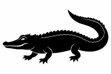 Alligator vector silhouette, crocodile icon, Crocodile and alligator silhouette
