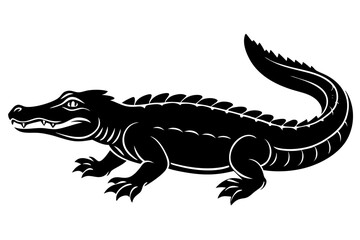 Alligator vector silhouette, crocodile icon, Crocodile and alligator silhouette
