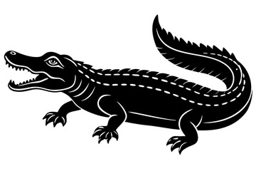 Alligator vector silhouette, crocodile icon, Crocodile and alligator silhouette
