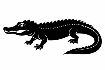 Alligator vector silhouette, crocodile icon, Crocodile and alligator silhouette
