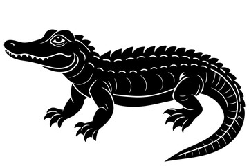 Alligator vector silhouette, crocodile icon, Crocodile and alligator silhouette
