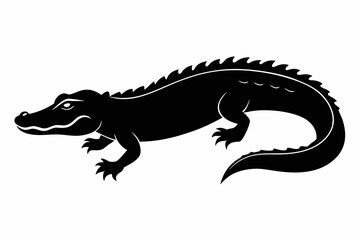 Alligator vector silhouette, crocodile icon, Crocodile and alligator silhouette
