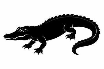 Alligator vector silhouette, crocodile icon, Crocodile and alligator silhouette
