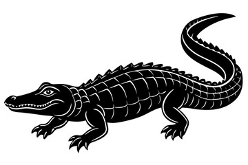 Alligator vector silhouette, crocodile icon, Crocodile and alligator silhouette
