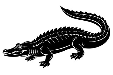 Alligator vector silhouette, crocodile icon, Crocodile and alligator silhouette
