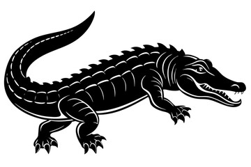Alligator vector silhouette, crocodile icon, Crocodile and alligator silhouette
