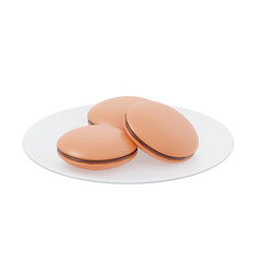 3D Japanese Dorayaki Dessert Illustration