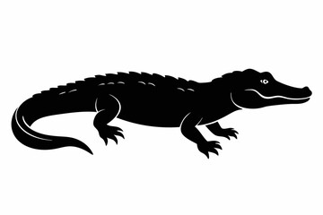 Alligator vector silhouette, crocodile icon, Crocodile and alligator silhouette
