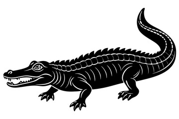 Alligator vector silhouette, crocodile icon, Crocodile and alligator silhouette
