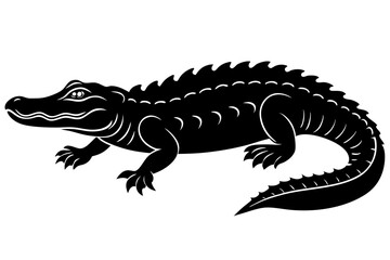Alligator vector silhouette, crocodile icon, Crocodile and alligator silhouette

