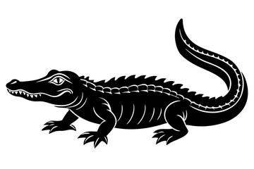 Alligator vector silhouette, crocodile icon, Crocodile and alligator silhouette
