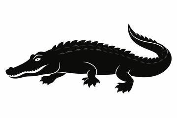 Alligator vector silhouette, crocodile icon, Crocodile and alligator silhouette
