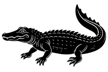 Alligator vector silhouette, crocodile icon, Crocodile and alligator silhouette
