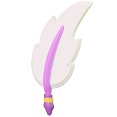 3D Colorful Feather School Illustration