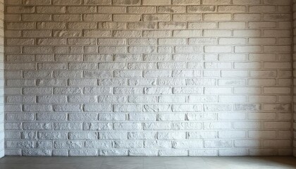 Abstract weathered high resolution texture old stucco light gray and aged paint white brick wall background in rural room, grungy blocks of stonework technology color horizontal architecture , ai