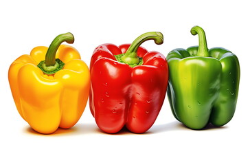 a row of different colored peppers, generative ai