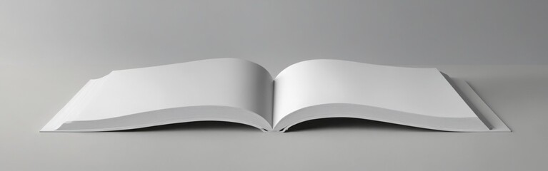 Open Hardcover Book on White Surface with Neatly Folded Pages, C