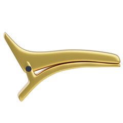 Fototapeta premium Gold Hair Clip Accessory 3D Design Model