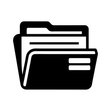 recommend clip art: Black silhouette document page file folder icon and vector illustration