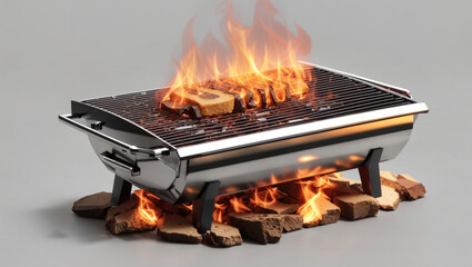 cooking on the fire in the grill