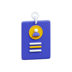 3D Professional Identification Badge Icon Design