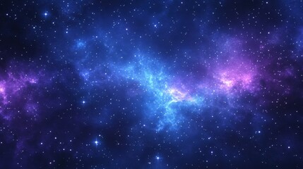 Naklejka premium A vibrant depiction of a cosmic scene filled with stars and colorful nebulae.