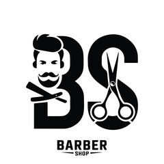 Hair salon logo. Barber shop, retro and vintage style, design.
