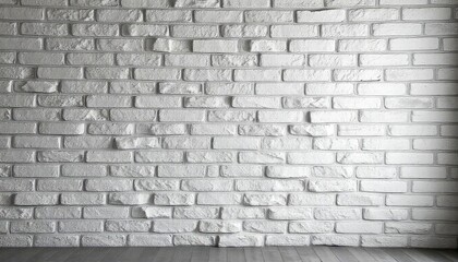 Abstract weathered high resolution texture old stucco light gray and aged paint white brick wall background in rural room, grungy blocks of stonework technology color horizontal architecture , ai
