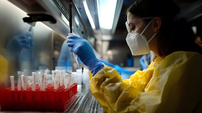 Doctors in an infectious disease lab are working on a cure for a new, deadly virus