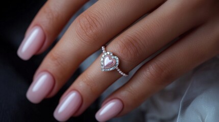 Heart Shaped Engagement Ring with Diamond Halo.