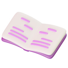 3D Opened School Textbook Icon