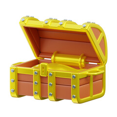3D Opened Treasure Chest Game Asset