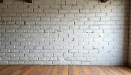 Fototapeta premium Abstract weathered high resolution texture old stucco light gray and aged paint white brick wall background in rural room, grungy blocks of stonework technology color horizontal architecture , ai