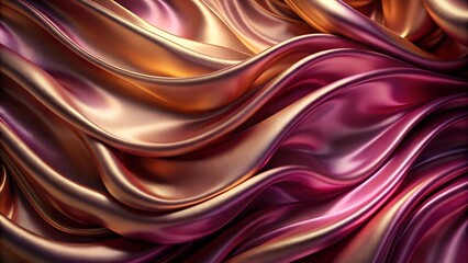 Obraz premium Abstract Swirling Satin: A mesmerizing abstract composition of flowing, lustrous satin in rich burgundy and gold hues. The soft, undulating folds create a captivating visual symphony. 