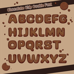Coffee or chocolate cookie font, can be used for Children's Day, Christmas, birthday parties, baking themes, dessert decoration text A to B English letters