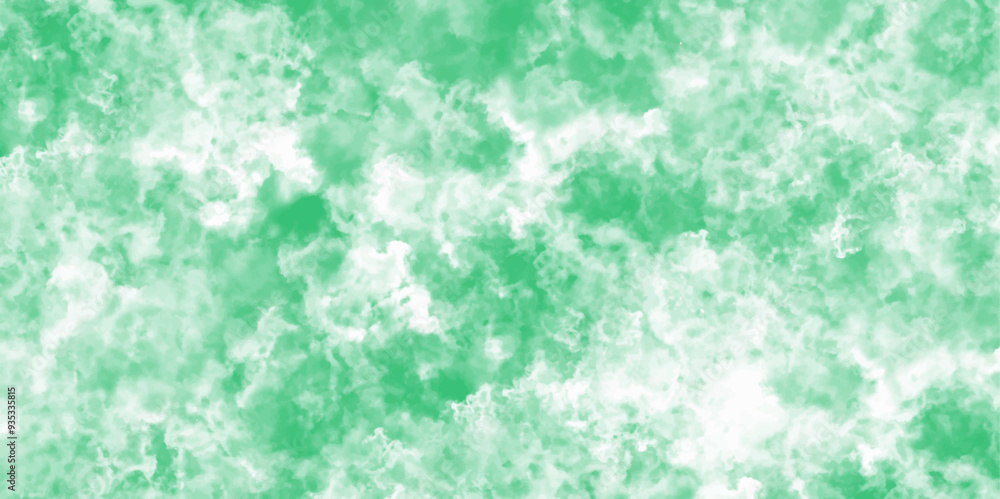 Poster abstract watercolor featuring a blue and white sky with wispy clouds. blue texture background on whi