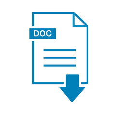 Doc icon on white background. file Doc download icon.