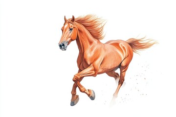 Dynamic illustration of a galloping horse showcasing power and elegance in motion against a clean backdrop.