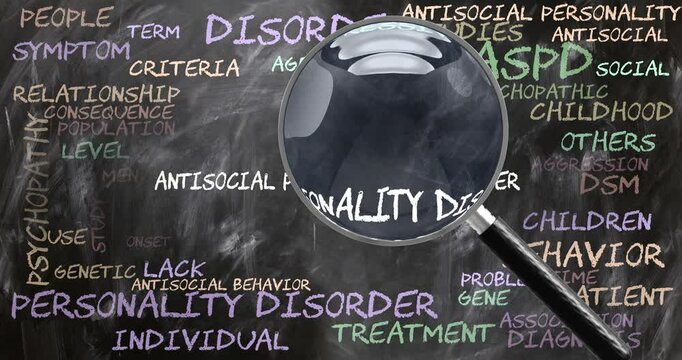 Antisocial Personality Disorder being studied, examined - under close inspection. Most important subjects and ideas closely related to antisocial personality disorder.