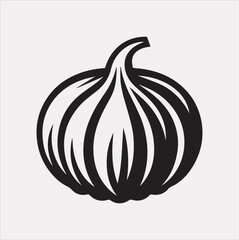 Garlic icon Vector silhouette illustration icon on a white background