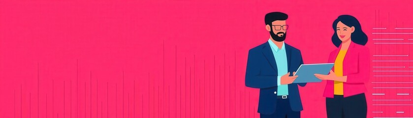 Business insights generated through data algorithms, flat design illustration