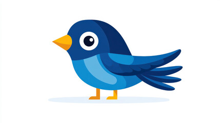 Fototapeta premium A vibrant blue bird illustration featuring sleek lines and playful textures, perfect for adding charm and color.