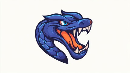 Modern mascot logo design featuring a fierce, cartoonstyle serpent, perfect for elevating esports branding.